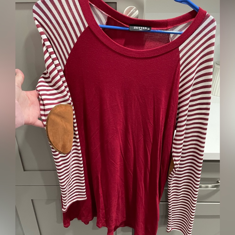 NWOT long sleeve shirt with elbow patch detail